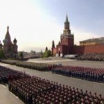 Азербайджанские военнослужащие принимают участие на военном параде в Москве