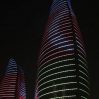 В Баку ряд зданий освещен цветами азербайджанского флага