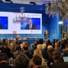 Ильхам Алиев выступает на форуме в Италии - ФОТО